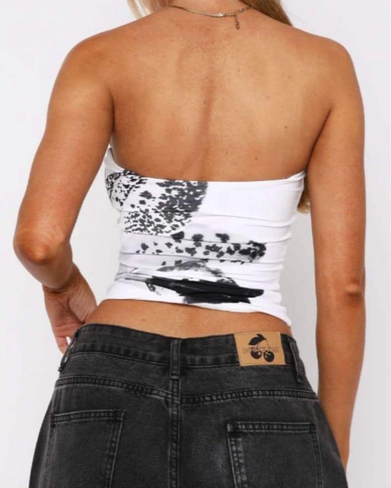 White Fox Strapless Tube Top - Image 3