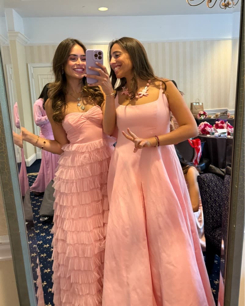 Light Pink Wedding Guest Ruffled Dress - Image 3