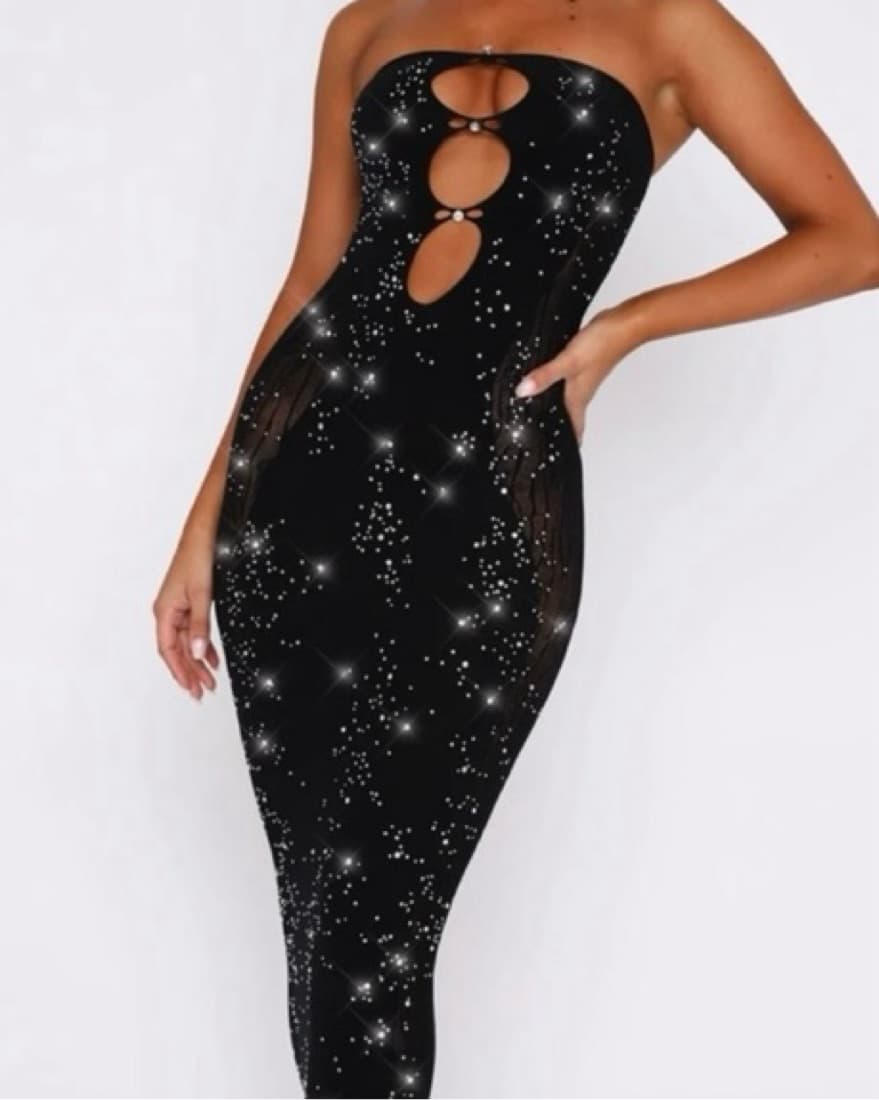 Black Rhinestone Dress   - Image 5