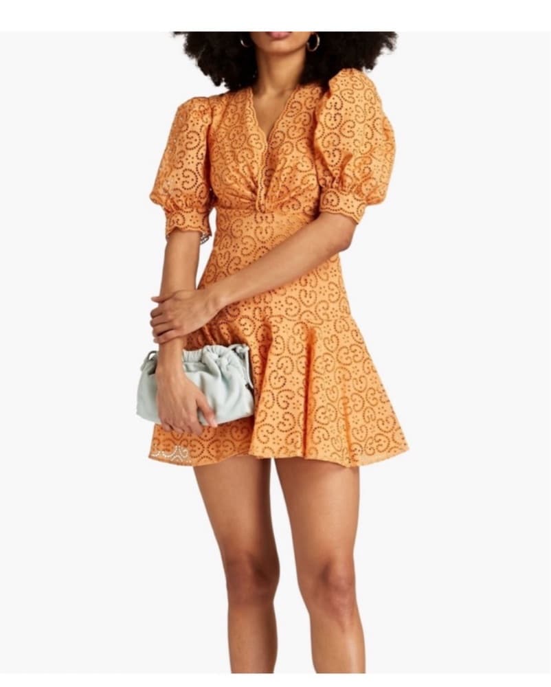Sandro Orange Eyelet Dress - Image 1