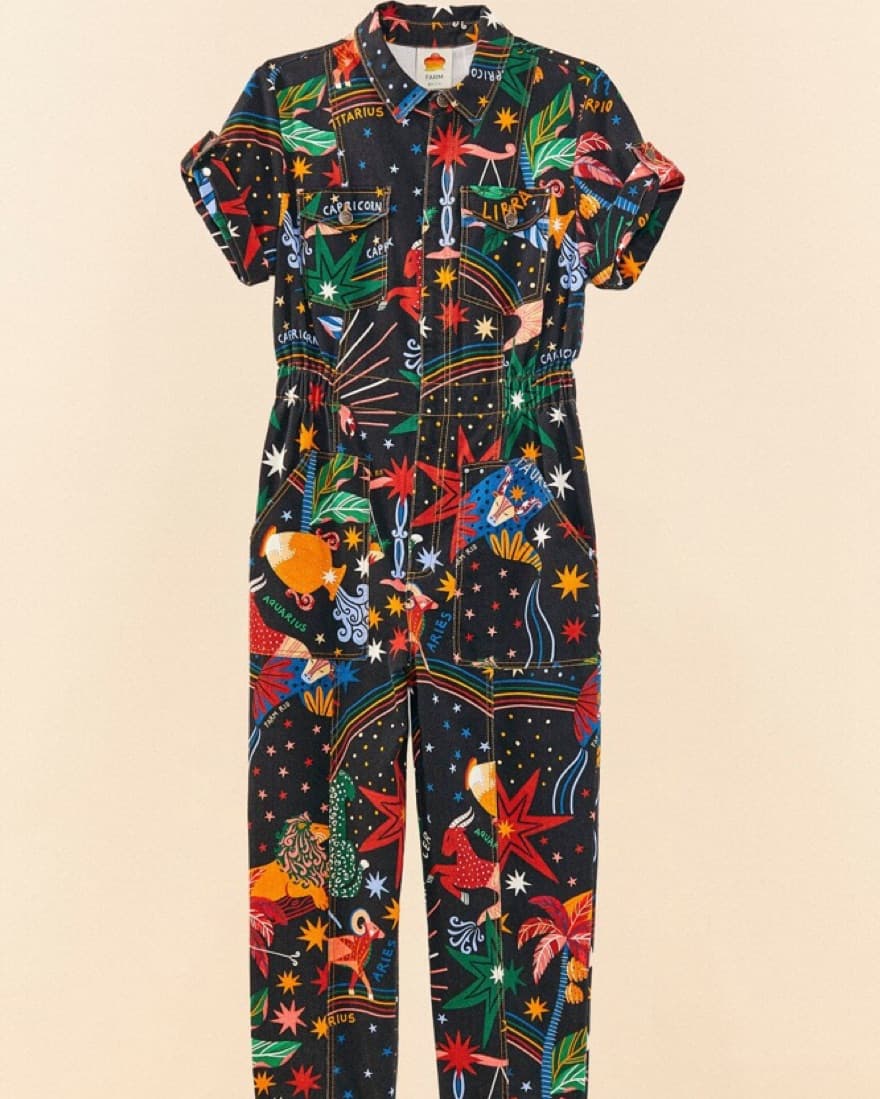 Farm Rio Zodiac Canvas Jumpsuit - Image 2