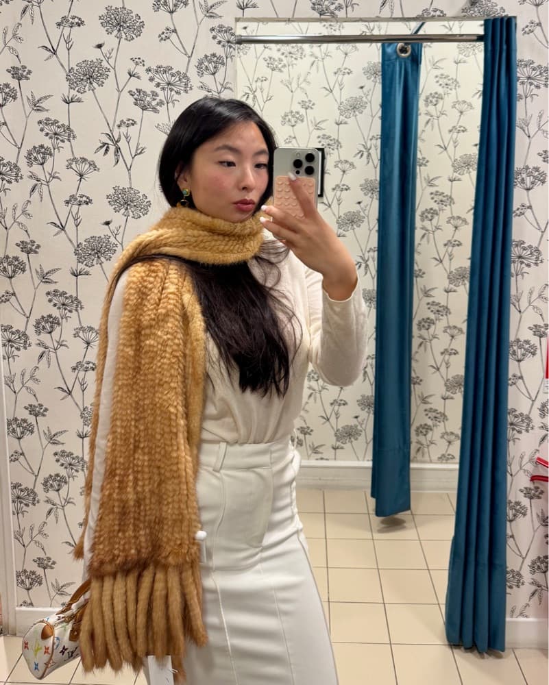 Fur Scarf Caramel - Image 1