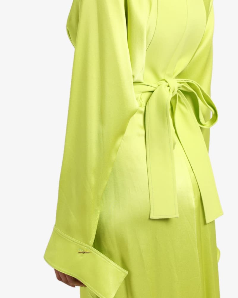 VICTORIA BECKHAM GREEN MIDI WRAP DRESS - Image 3