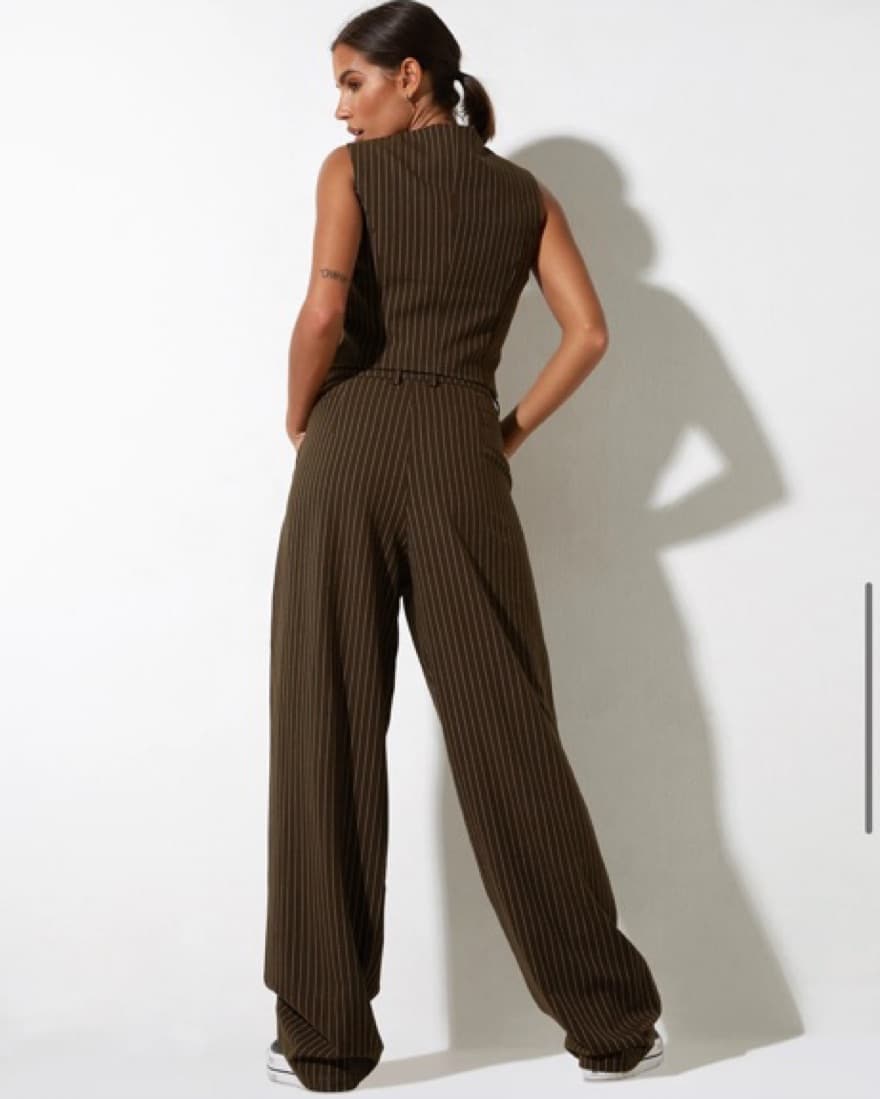 TROUSER IN PINSTRIPE BROWN - Image 3