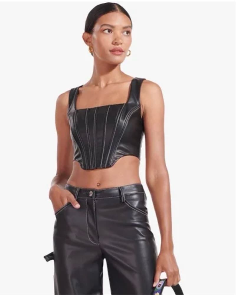 Staud Vegan Leather Corset - Image 1