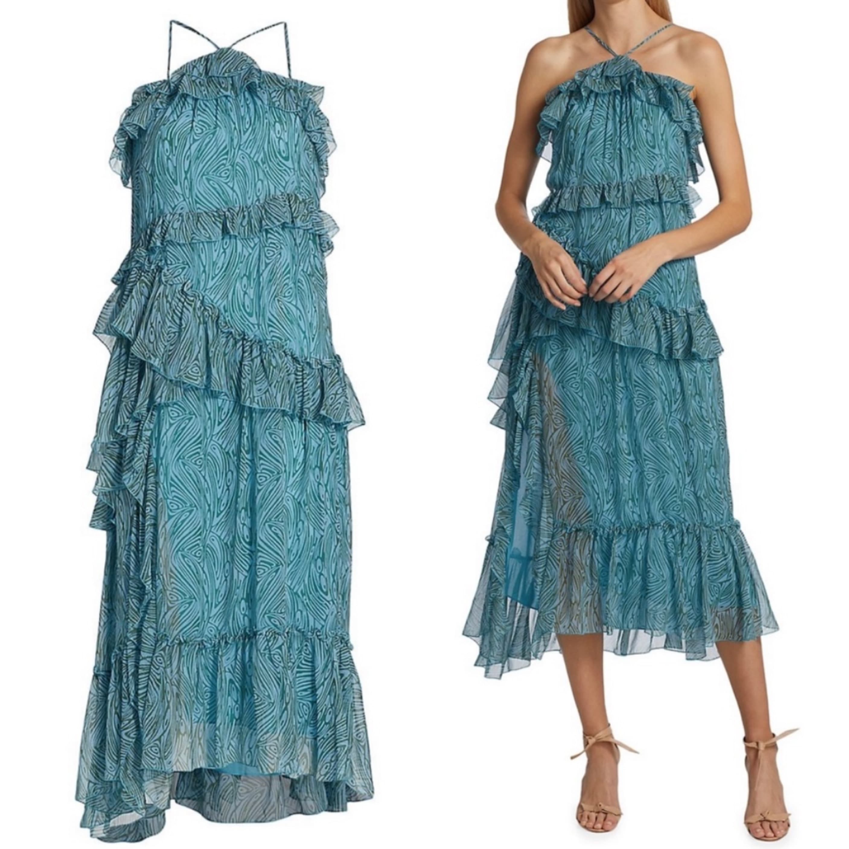 Blue & Green Cinq-a-sept Dress - Image 1