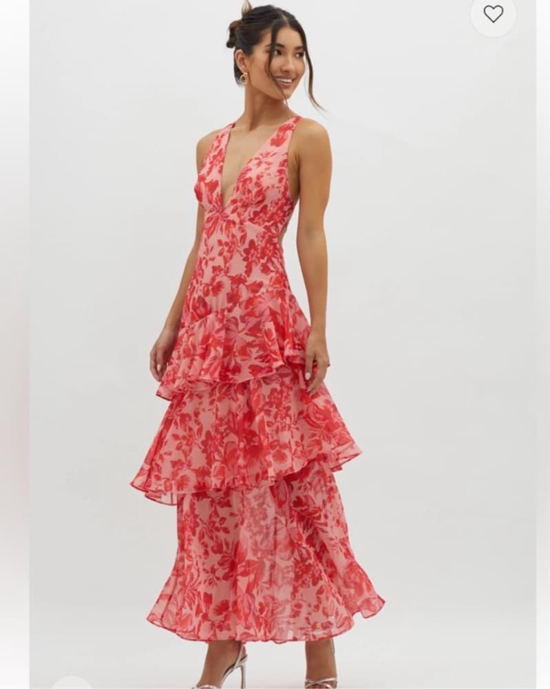 Vibrant Floral Tiered Maxi Dress - Image 3