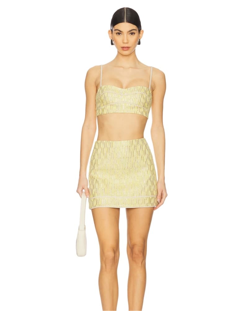 ALEXIS Yellow Top and Skirt Set - Image 1