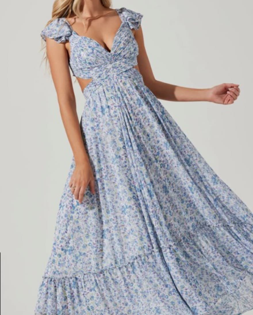 PRIMROSE FLORAL STRAPPY BACK MAXI DRESS - Image 2