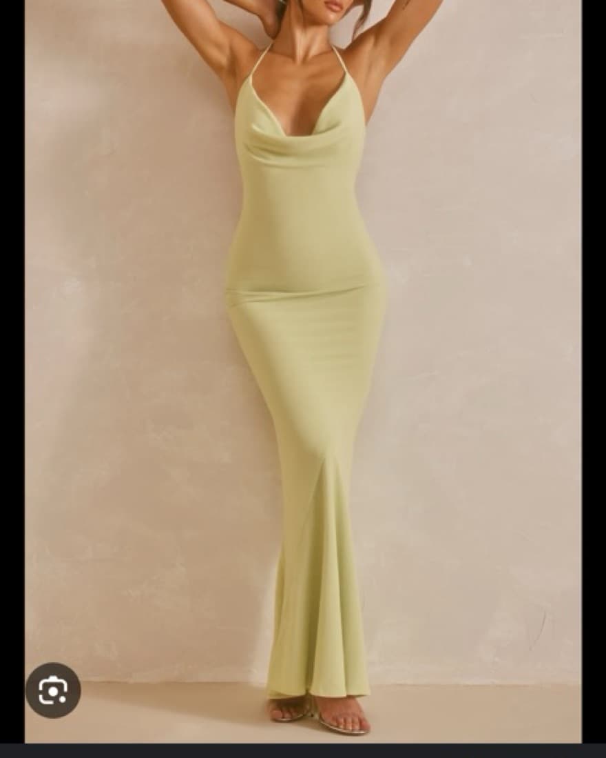Oh Polly Georgette Cowl Neck Long Dress  - Image 1