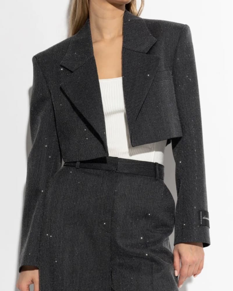 Alexander Wang Cropped Rhinestone Blazer - Image 2