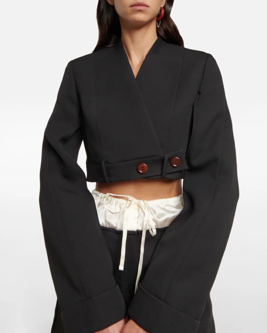 Acne Studios Cropped Suit Blazer - Image 3