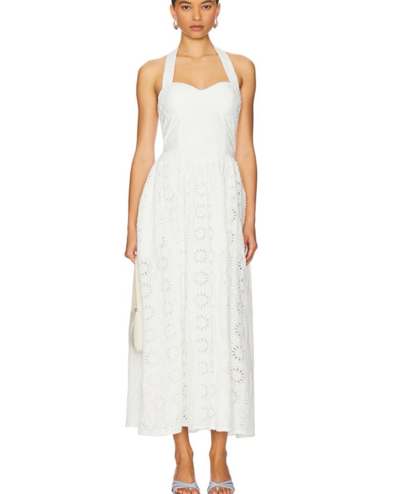 Line & Dot Anka Dress In White - Image 1
