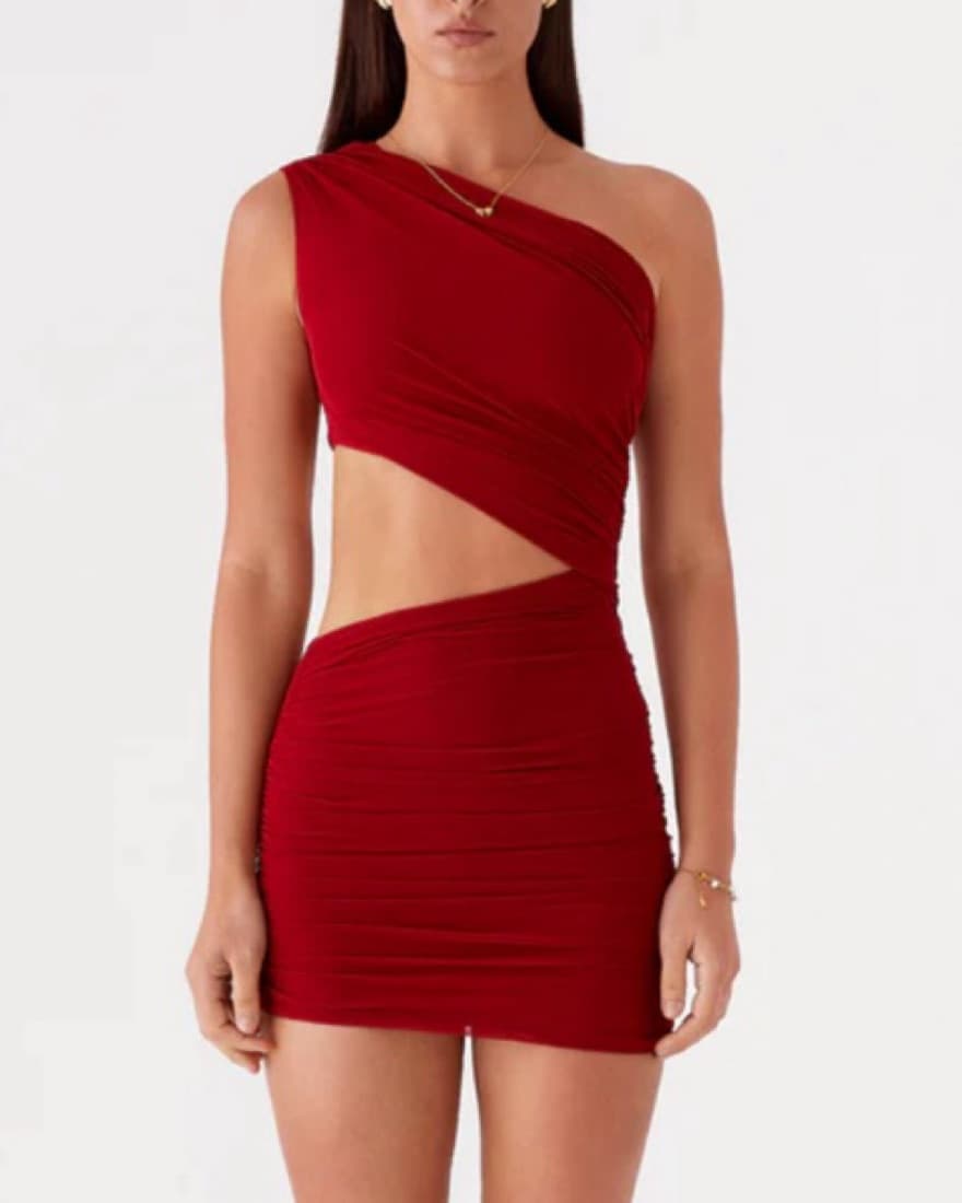 Peppermayo One-Shoulder Red Mini Dress - Image 2