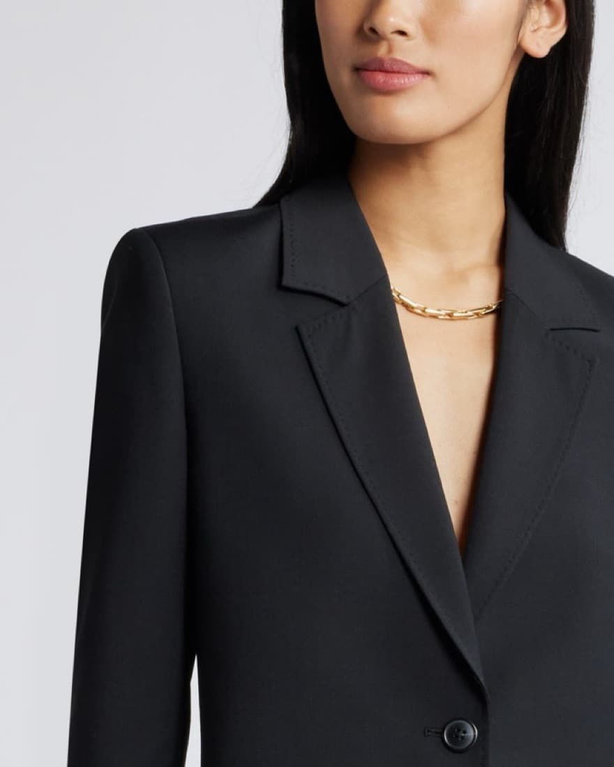 Nordstrom Black Crop Wool Blend Blazer - Image 6