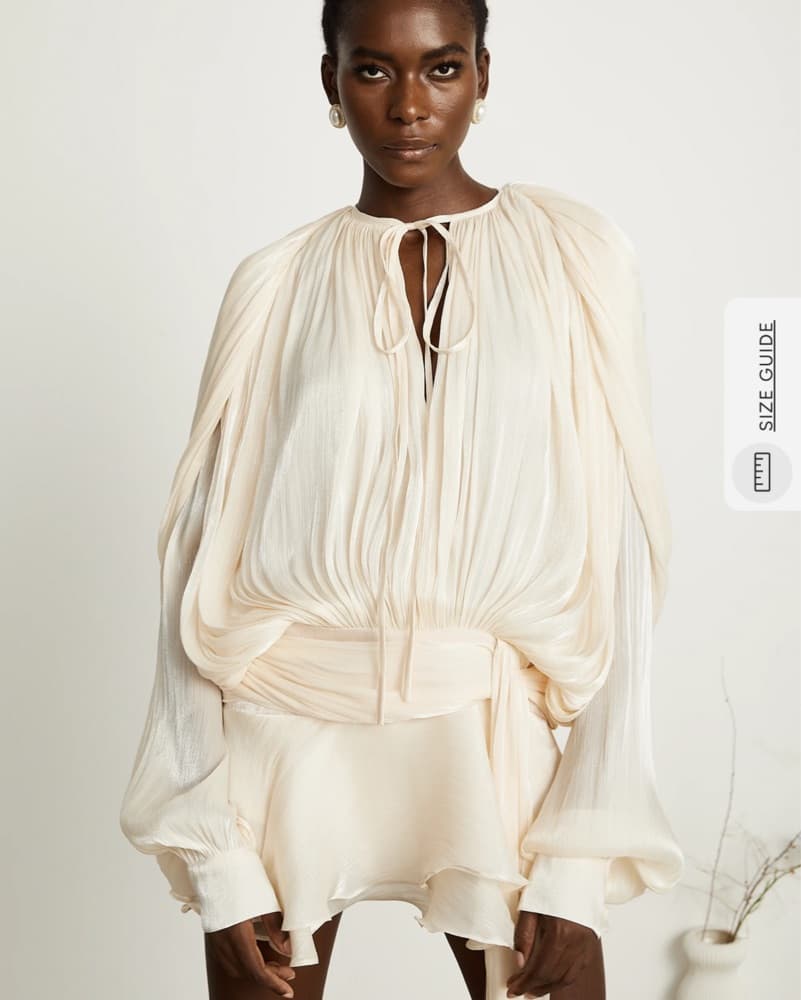 Ethereal Pleated Ivory Dress - Image 1