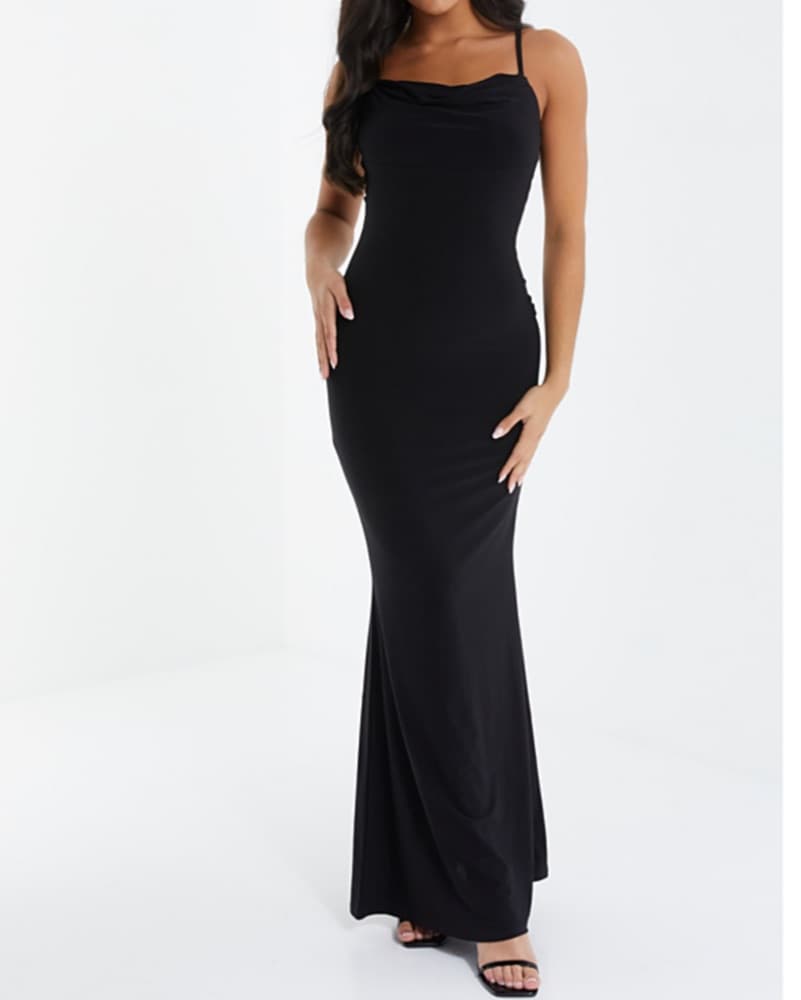 Cowl Neck Black Gown  - Image 1