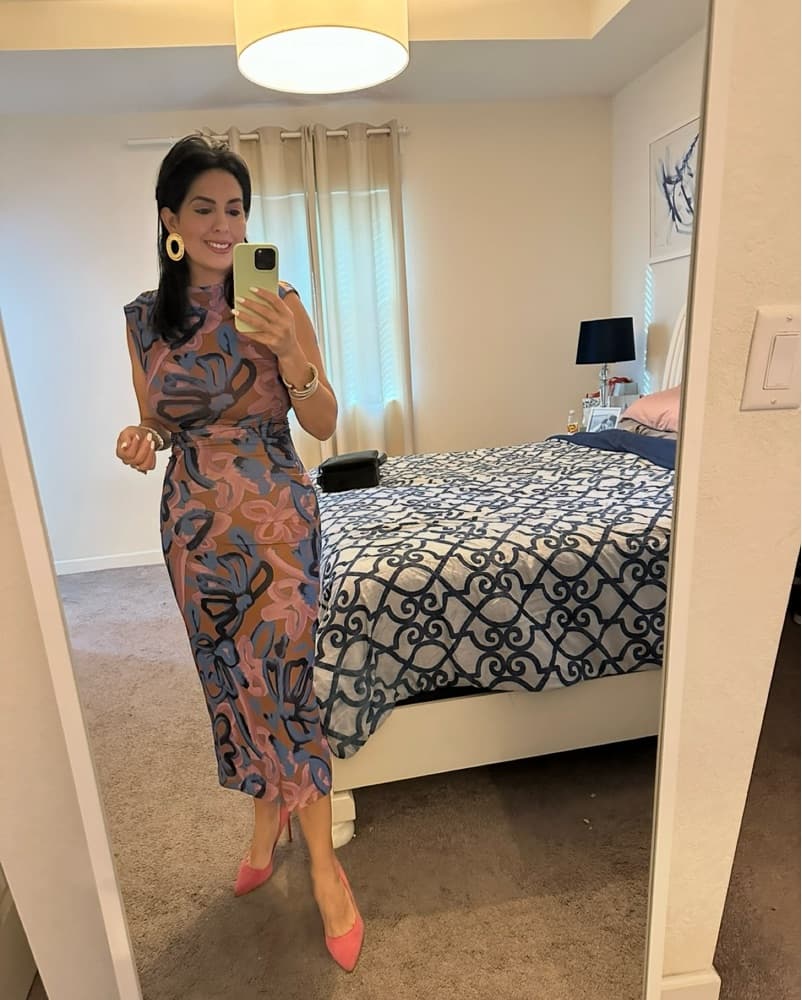 Vibrant Floral Midi Dress - Image 2