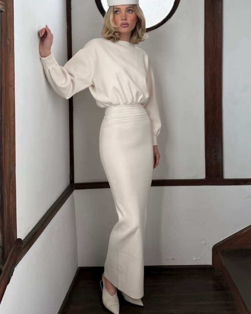 Helsa Ivory Maxi Dress - Image 2