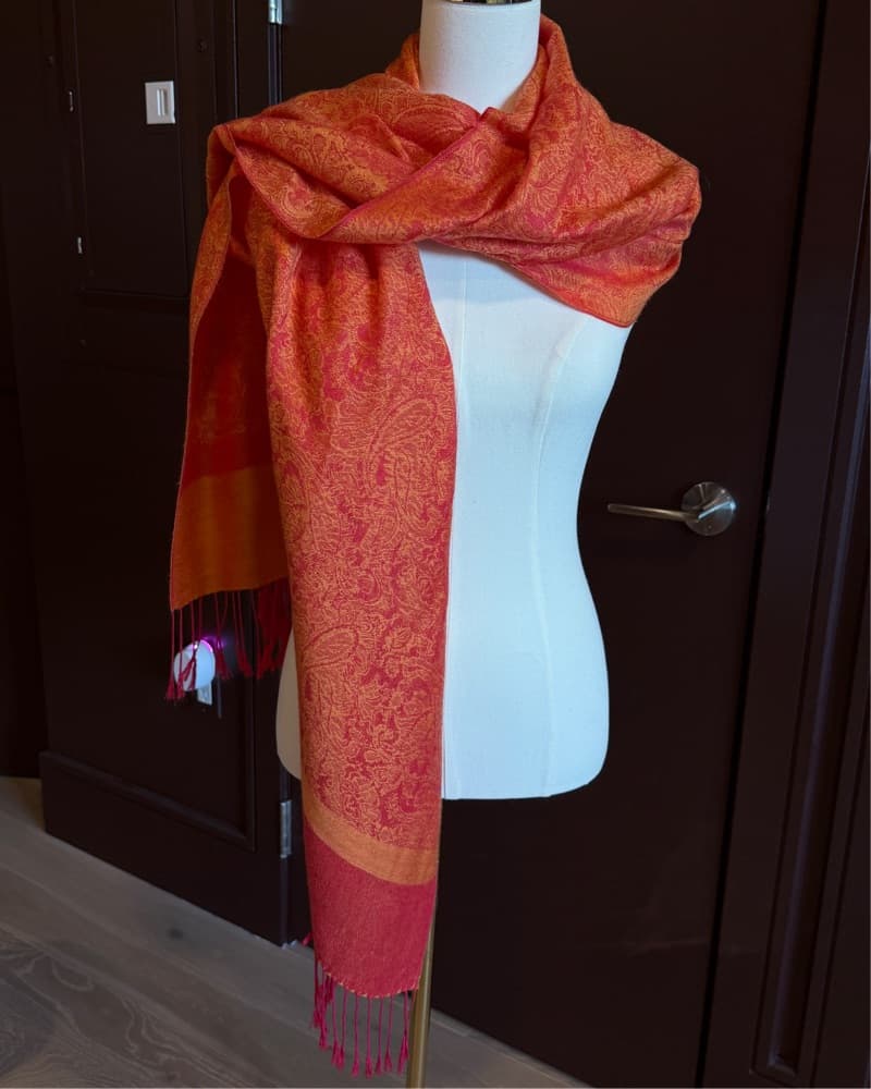 Tangerine Pashmina Scarf  - Image 2