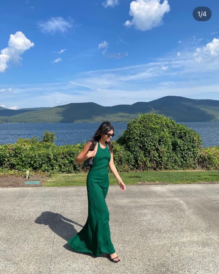 Reformation Emerald Green Dress - Image 2