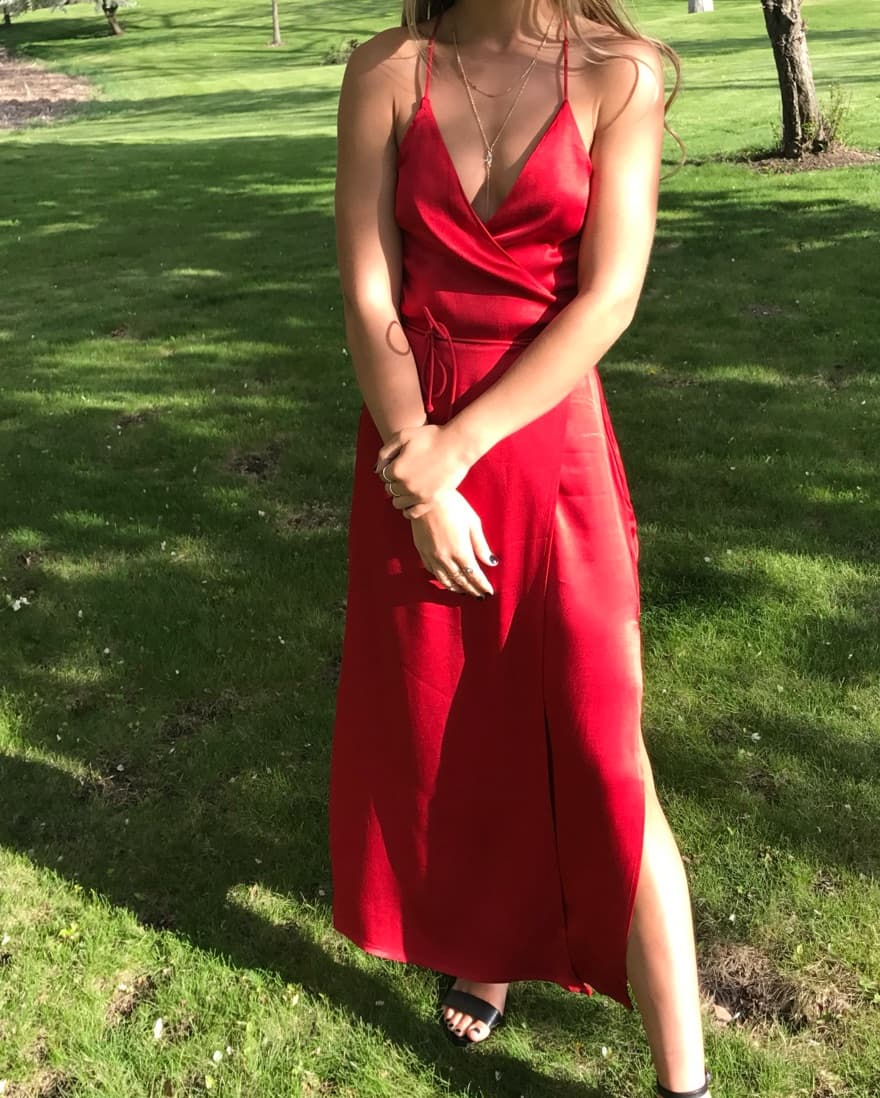 Red Slik Wrap Dress - Revole (Backstage) - Image 1