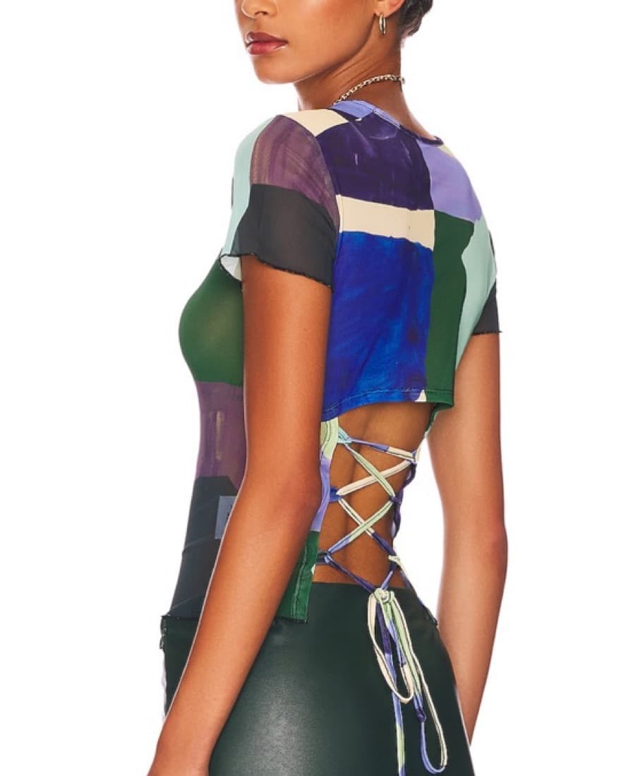 Miaou Lace Back Astract Tee - Image 2
