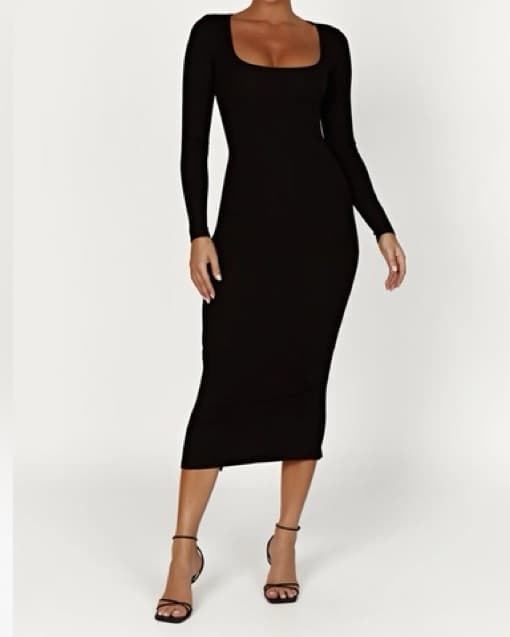 Meshki Black Midi Dress - Image 1