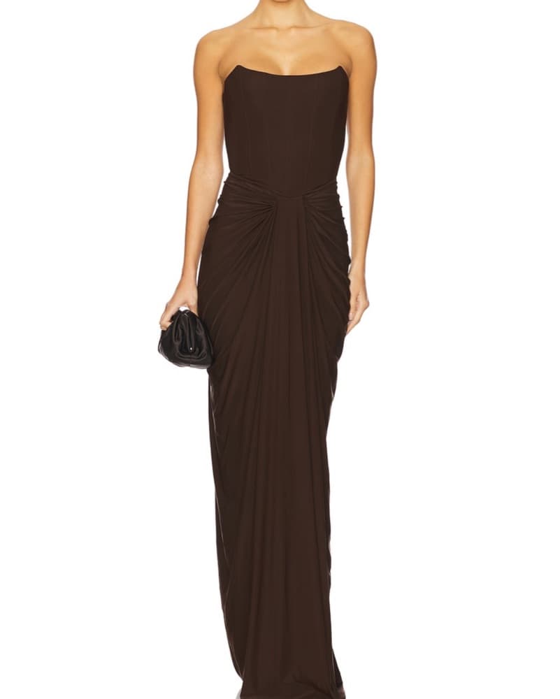 Pearl Gown in Dark Brown - Image 1