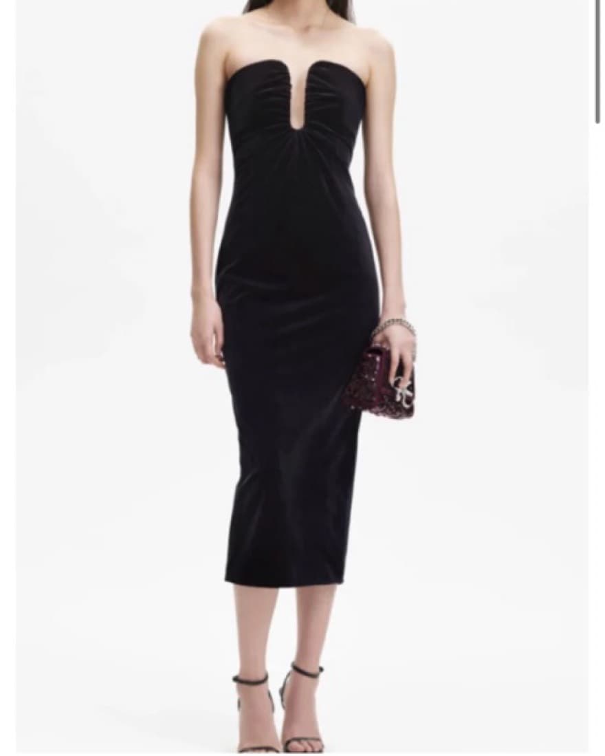 Self Portrait Elegant Velvet Midi Dress - Image 4