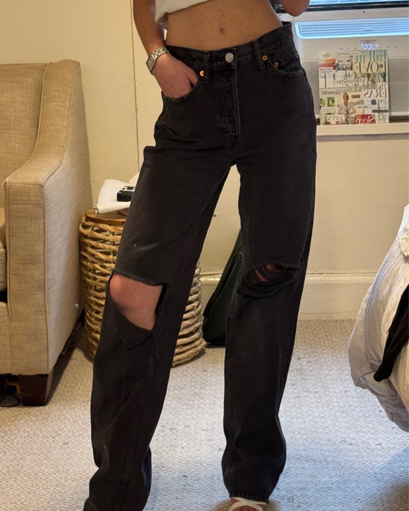 Black RE/DONE High Rise Loose Jean - Image 5