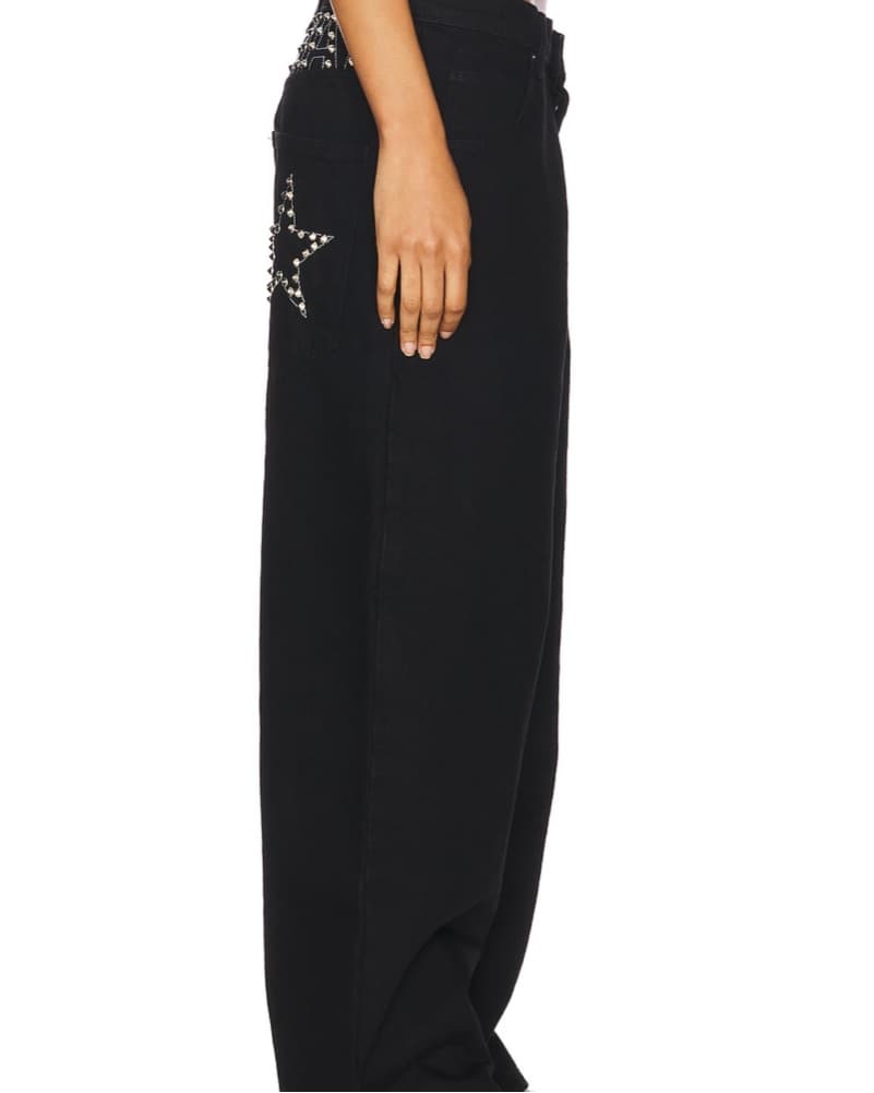 NIIHAI BLACK STUDDED JEANS - Image 5