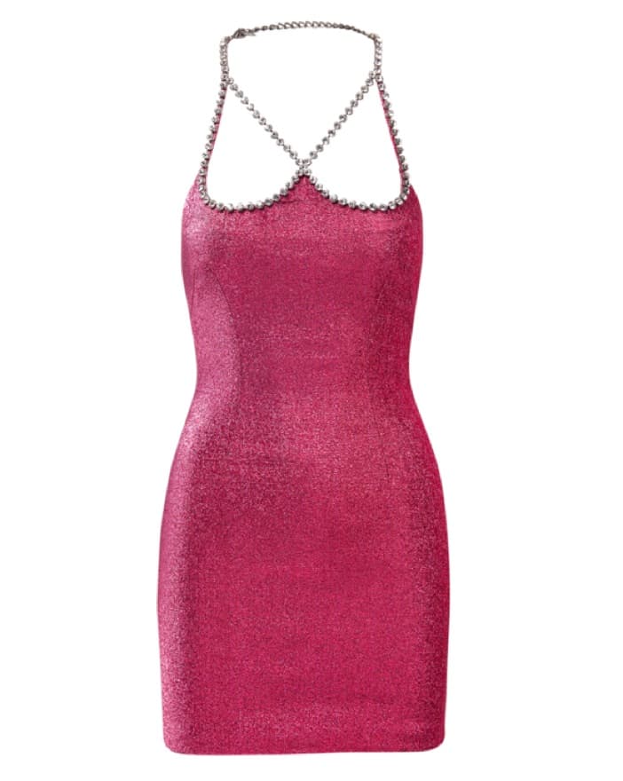$800 Area Crystal Heart Halter Dress - Image 3