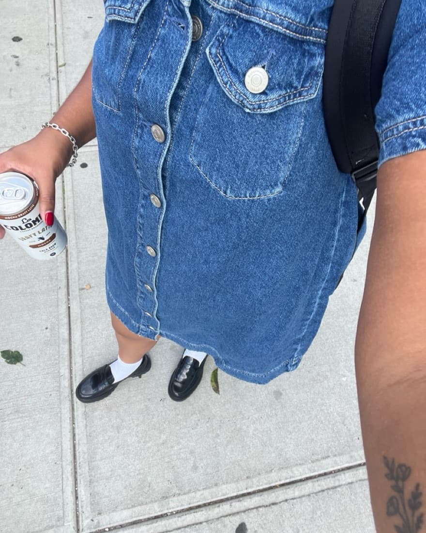 Reformation Harlee Denim Mini Dress - Image 3