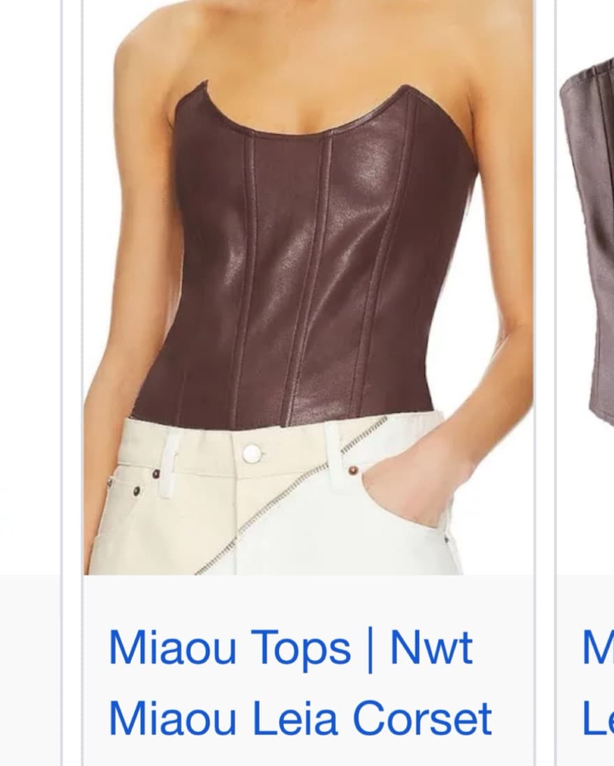 Brown Leather Miaou Corset Top - Image 1