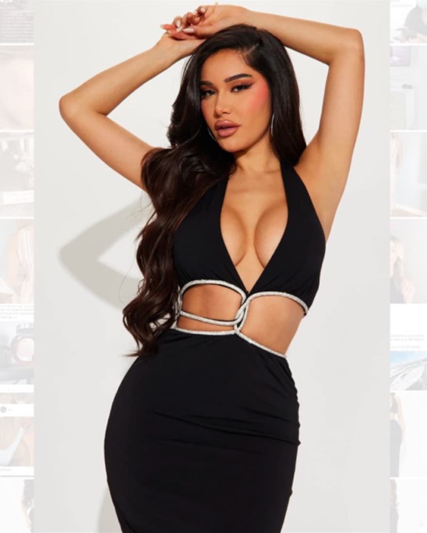 Diamante Cut Out Maxi Dress  - Image 2