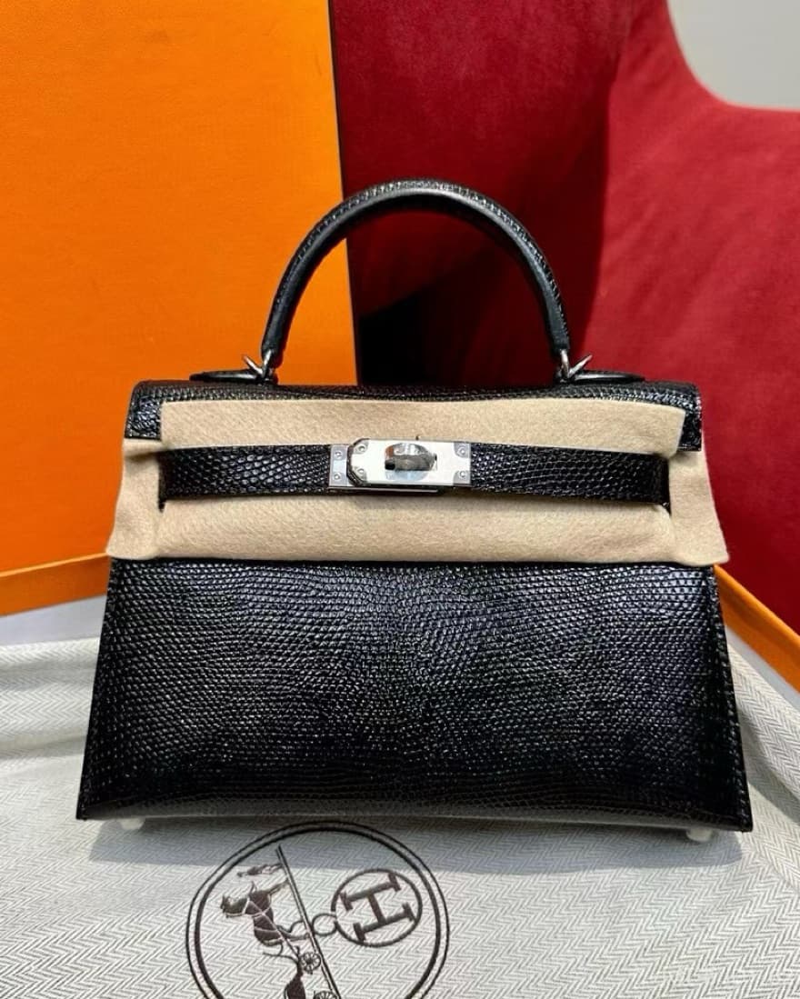 hermes mini kelly lizard black   - Image 4