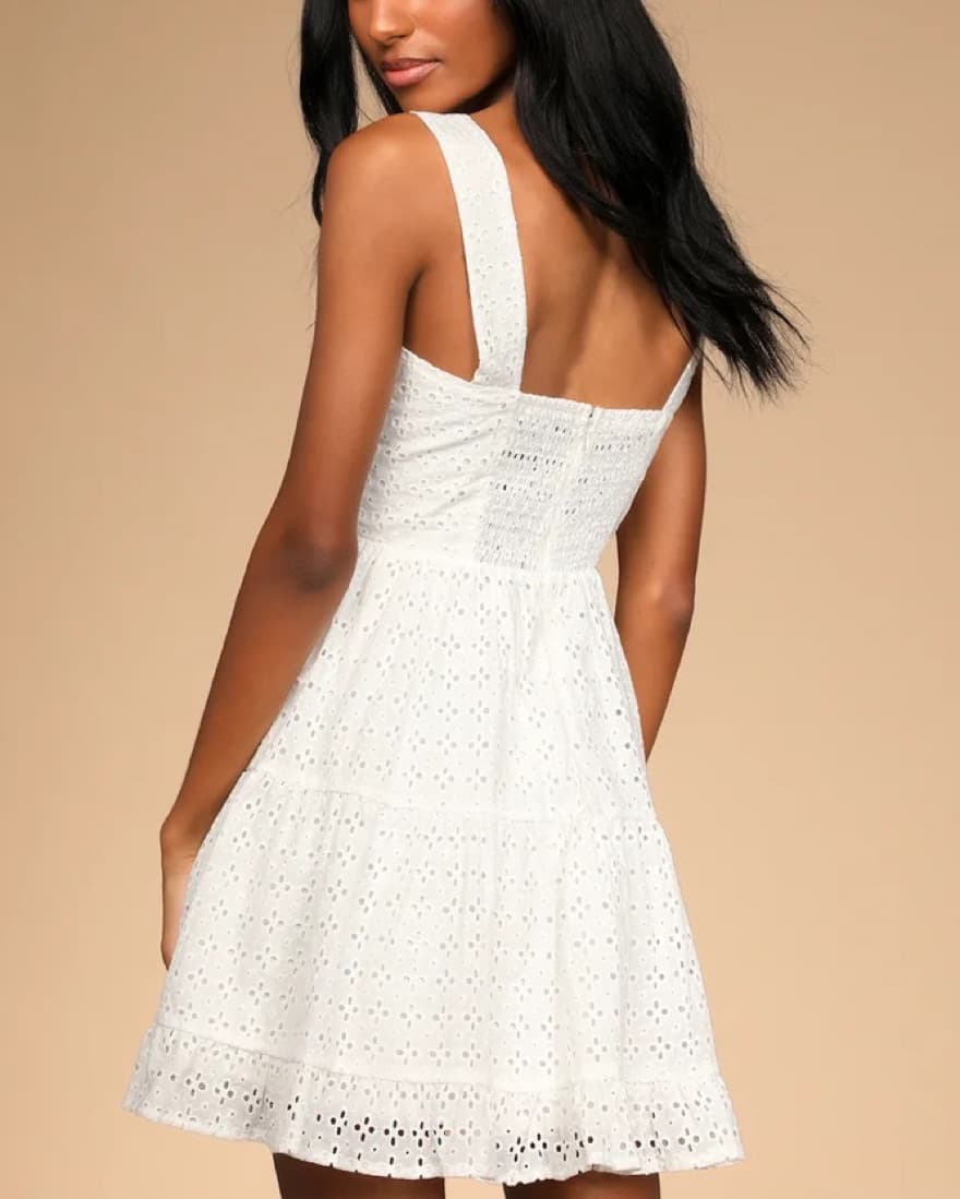 White Lulus Summer Dress - Image 3
