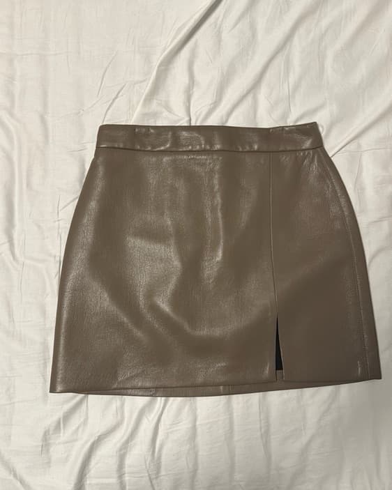 Aritzia Leather Mini Skirt - Image 1