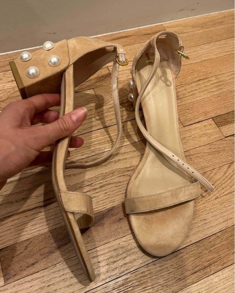 Stuart weitzman Nude Heels With Pearls  - Image 3