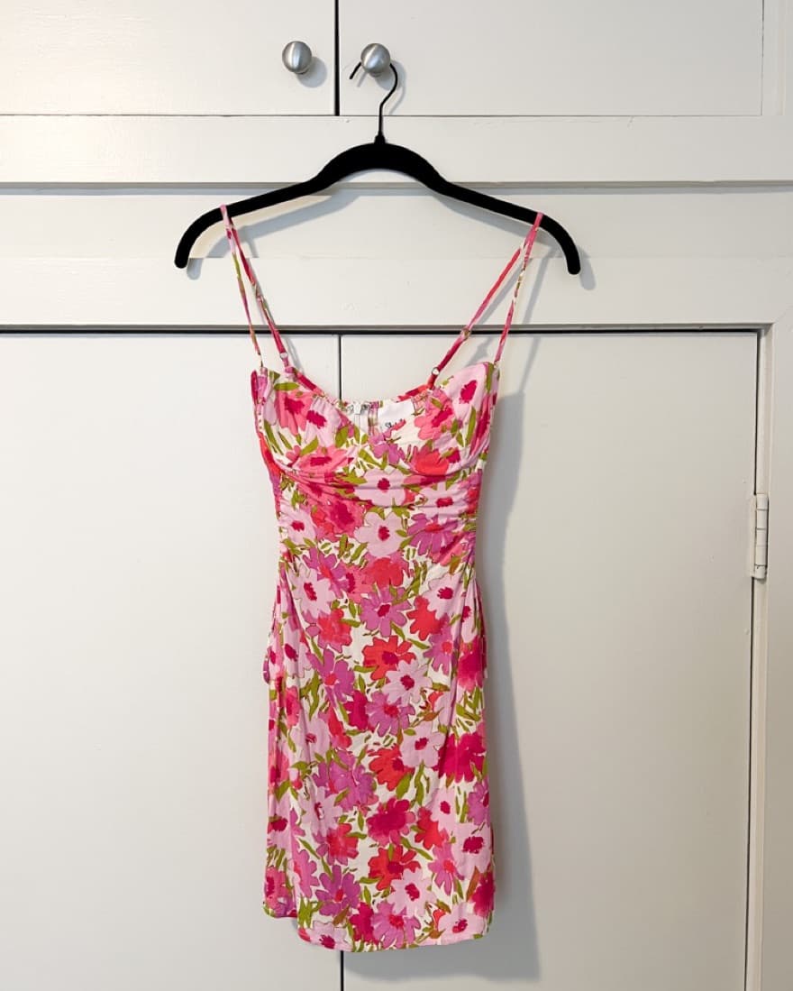 Pink Floral Cutout Bustier Mini Dress - Image 4