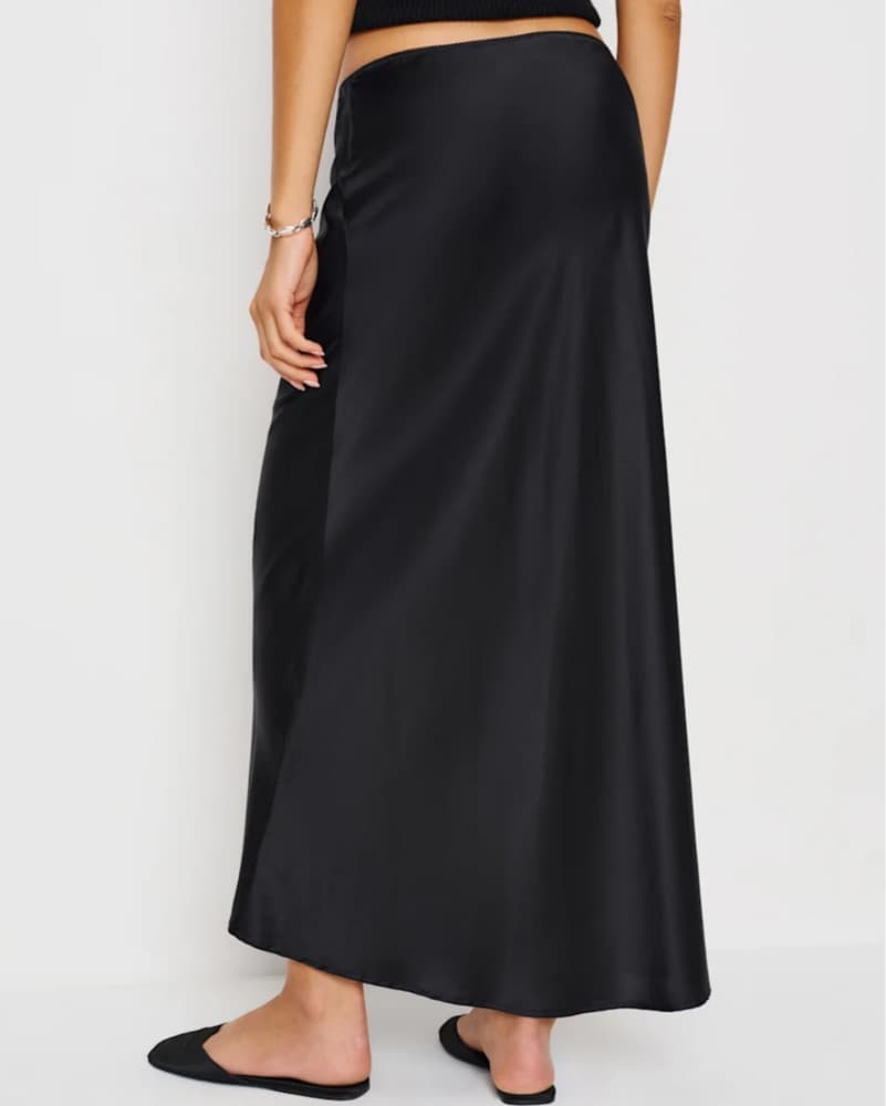 Reformation Black Maxi Silk Skirt - Image 2