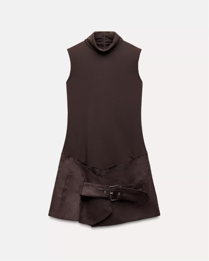 ZARA BROWN BUCKLE DRESS-ROMPER - Image 1