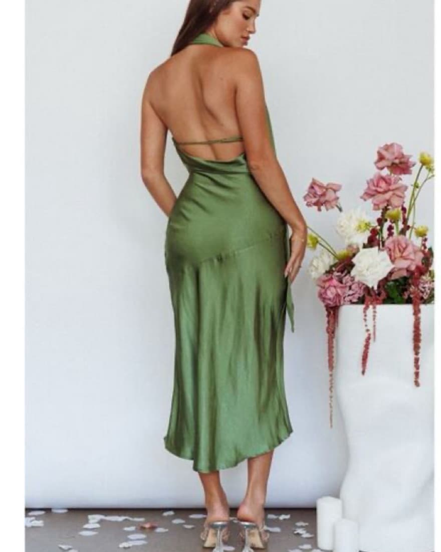 Italian Summer Green Scarf Dress - Image 1