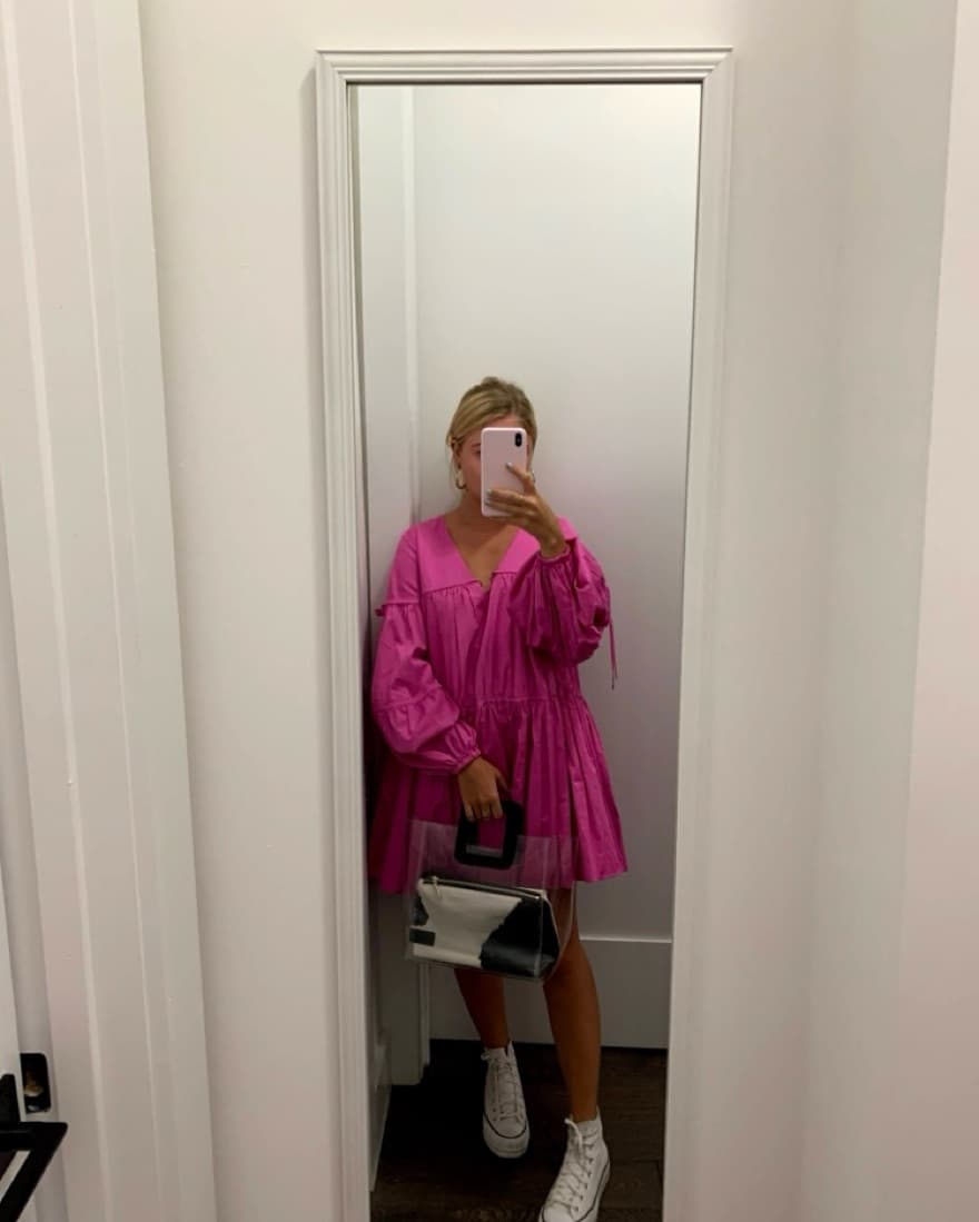 Aje Pink Overture Smocked Dress - Image 3