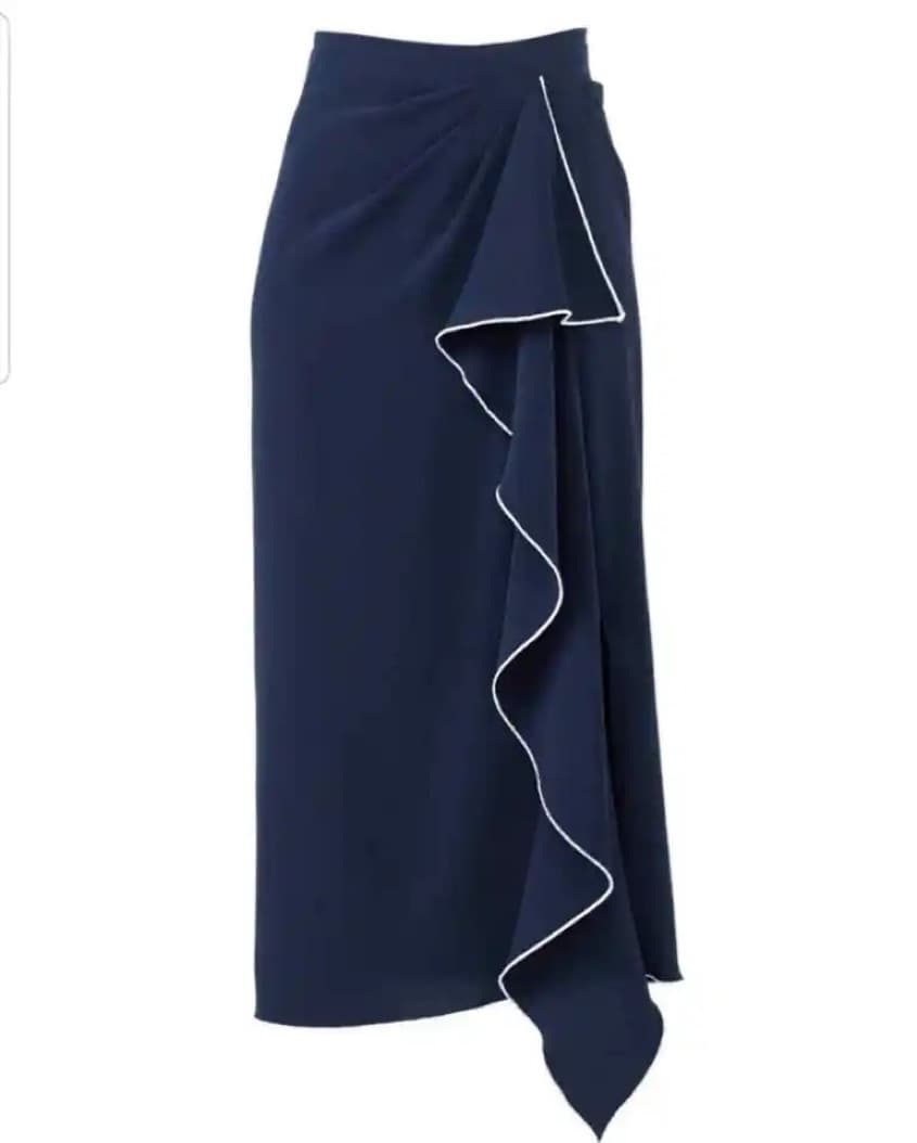 Cinq a Sept Navy Ruffle Berta Midi  - Image 2