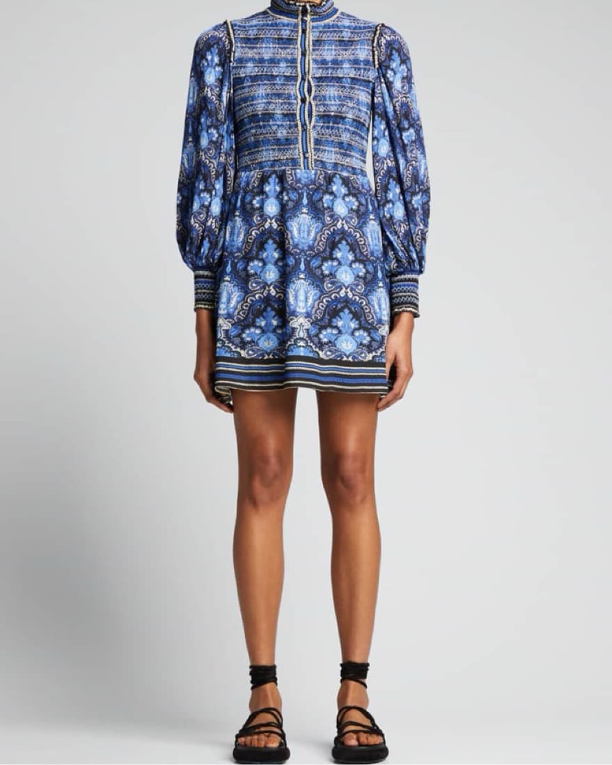 Alice And Olivia Elvira Smocked Mini - Image 4