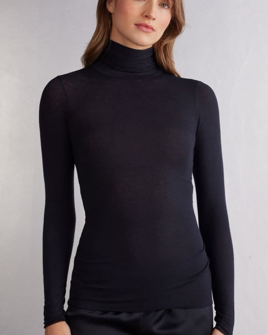 Intimissimi Modal Cashmere High-Neck Top - Image 1