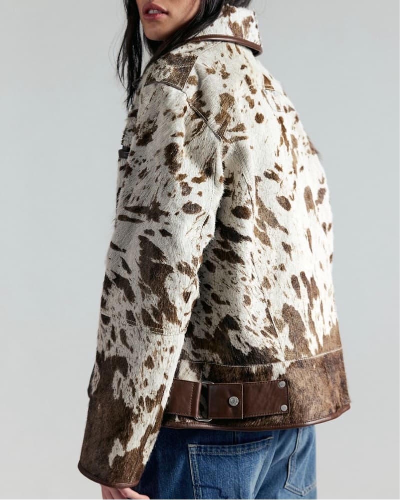 Free People Cow Print Pony Hair Jacket - Image 3