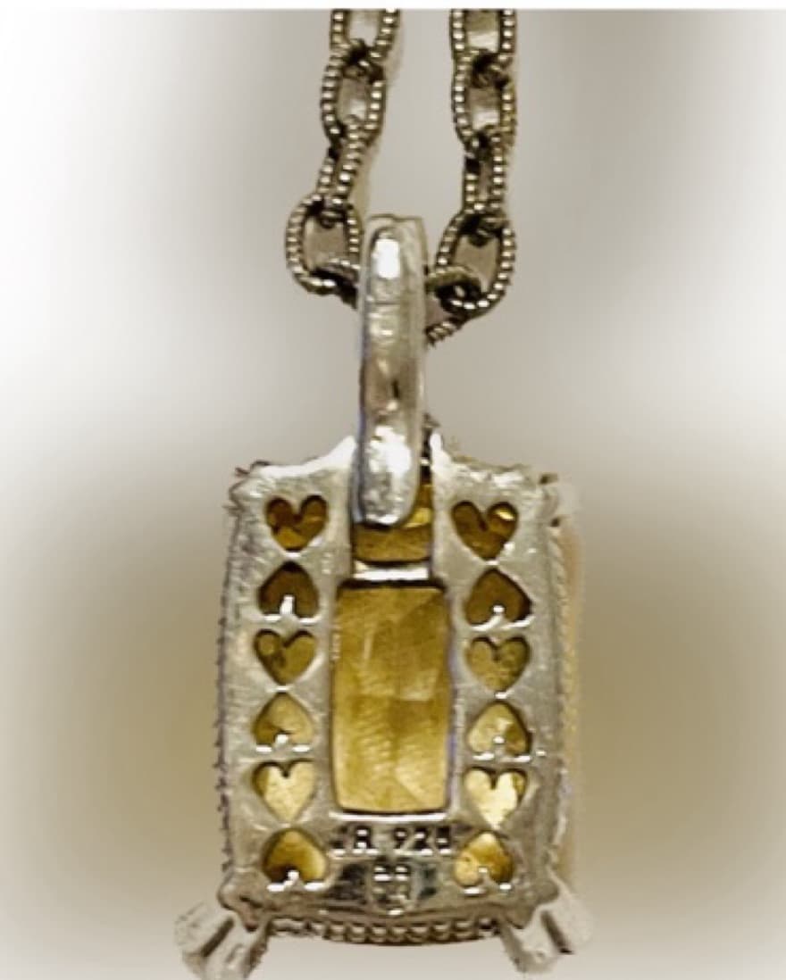 Judith Ripka Yellow Pendant W/ Diamonds - Image 5